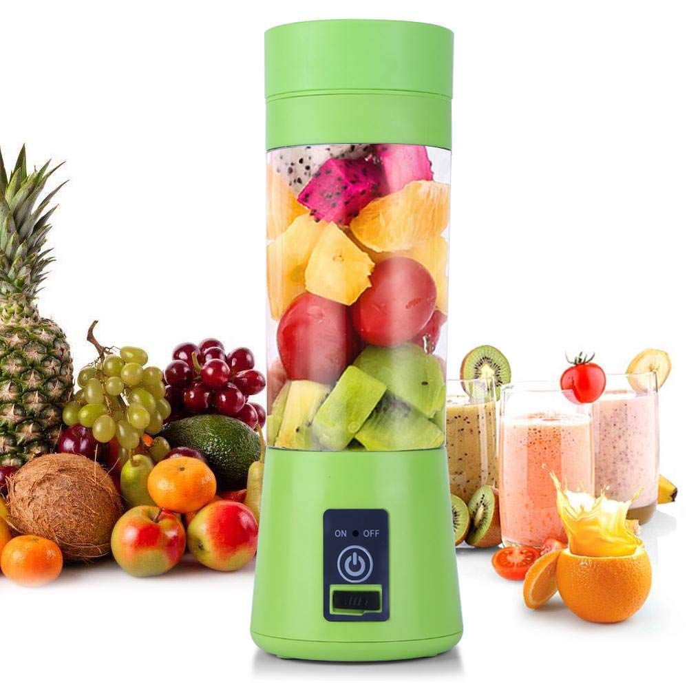 Portable USB Rechargeable 4-Blade Electric Juice Blender for Fruits & Vegetables - Perfect for Smoothies, Shakes & Healthy Drinks at Home, Office or Travel