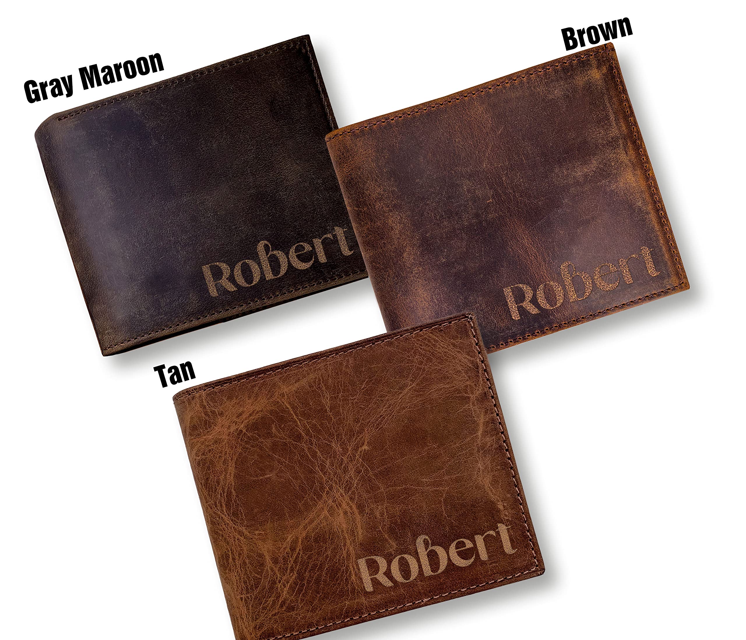Premium Genuine Leather Custom Wallets for Men - Personalized Engraved Gift for Husband, Dad, Boyfriend & Groom - Birthday, Anniversary, Christmas & Father's Day Gift (Brown) - Perfect for Everyday Carry & Special Occasions