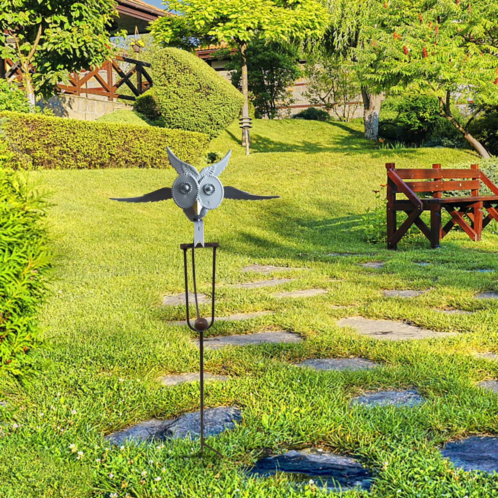 Owl Garden Stake Wind Spinner - Realistic Decorative Patio Pinwheels for Outdoor Decor | Perfect for Garden, Yard, and Backyard Landscaping