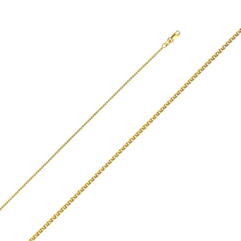 14K Yellow Gold Flat Open Wheat Chain Necklace 1.2mm - Dainty Delicate Jewelry Gift for Women, Wife, Girlfriend - 16 18 20 22 Inch Length Options - Perfect for Everyday Wear, Special Occasions & Gifting