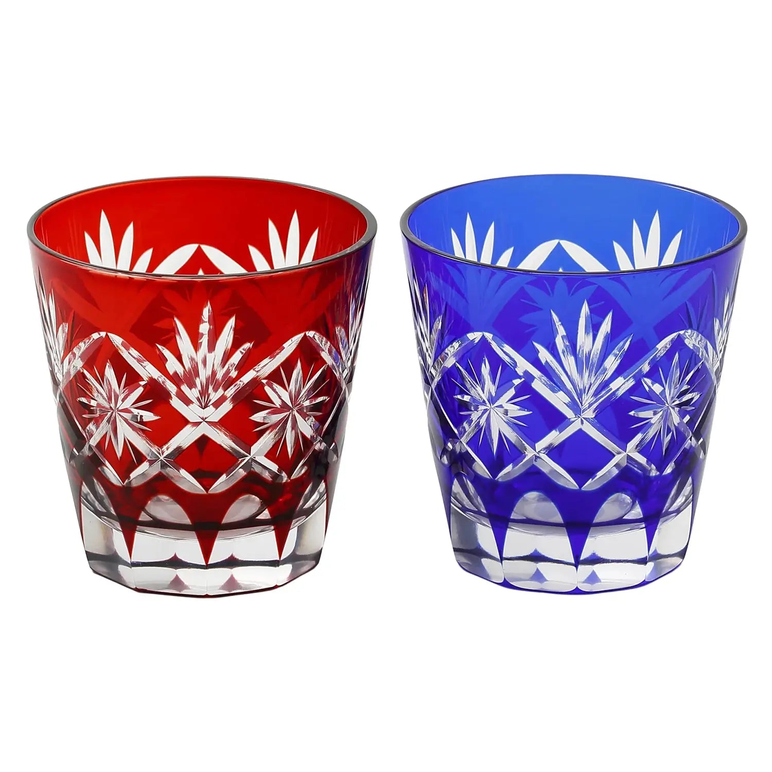 Kimoto Glass Tokyo Edo Kiriko Pair - Handcrafted Old Fashioned Whiskey Glasses, Traditional Japanese Cut Glass, Hoshikenbishi Design - Perfect for Cocktails, Whiskey Tasting & Home Bar Decor