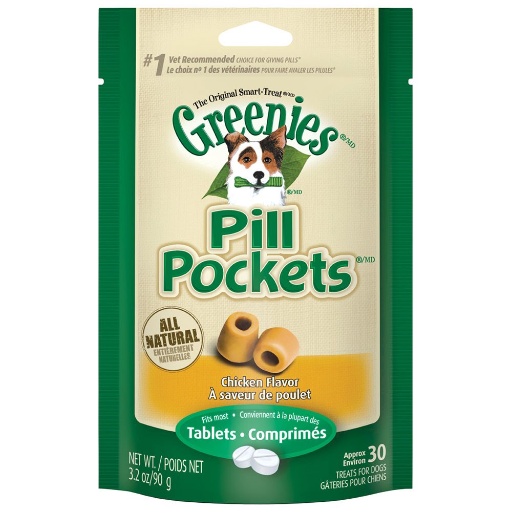 Greenies Pill Pockets for Dogs - Chicken Flavor Soft Treats to Hide Medicine - 3.2 Oz Pack of 6 - Perfect for Picky Eaters & Easy Medication Time