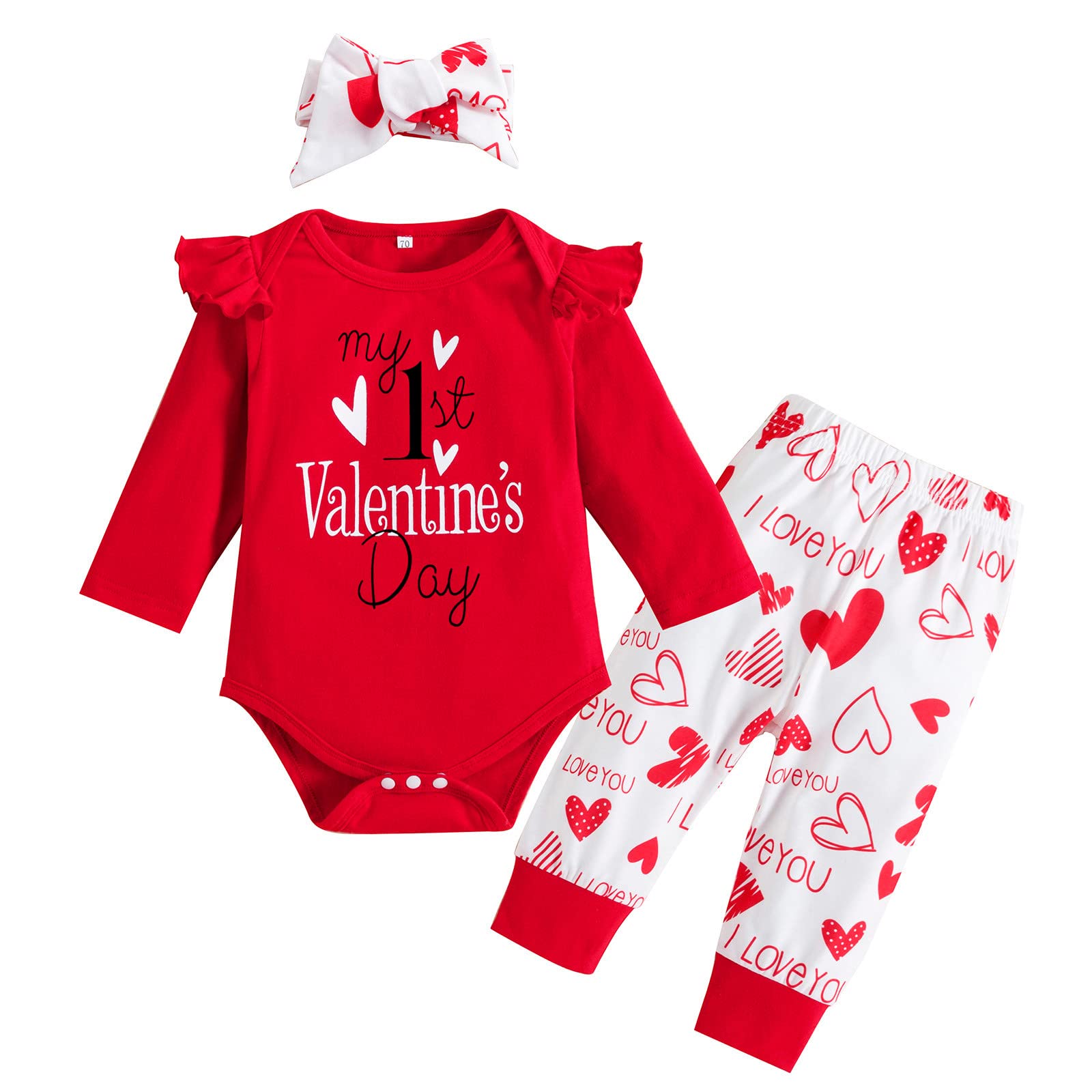 Trendy Valentine's Day Princess Set for Baby Girls - Tulle Romper, Headbands & Skirt Outfit | Perfect for Photoshoots, Birthday Parties & Special Occasions