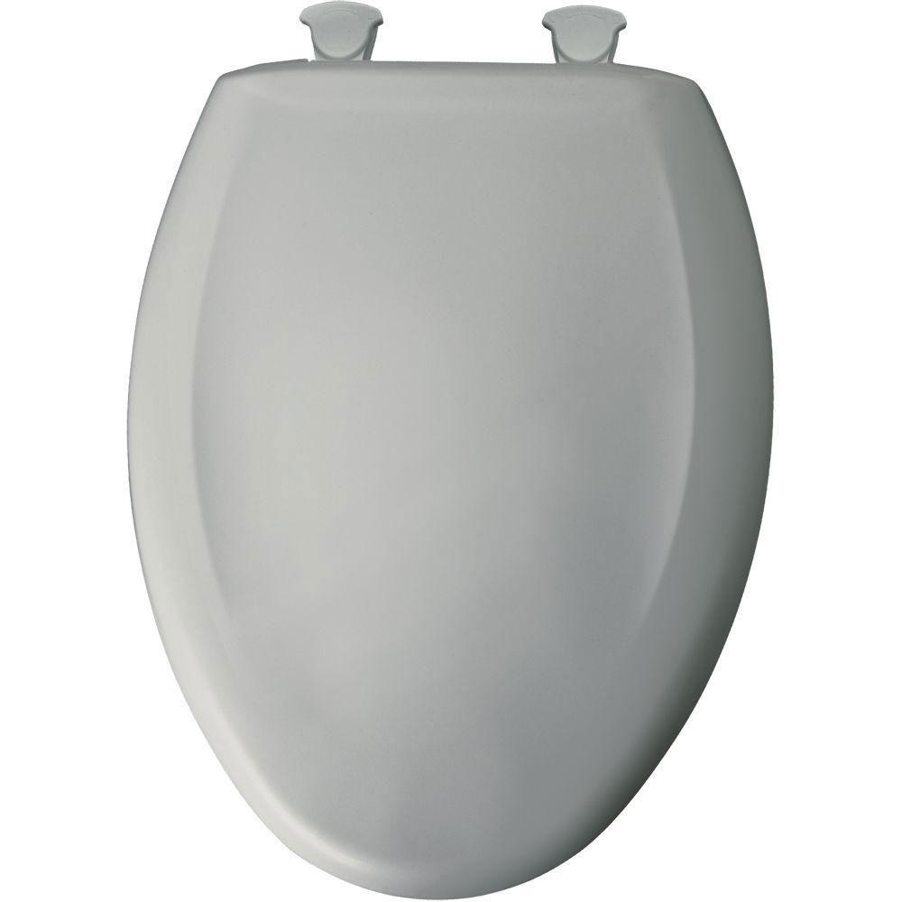 Bemis Slow Close STA TITE Elongated Closed Front Toilet Seat in Ice Gray 496447 - Durable Soft-Close Toilet Seat for Bathroom Upgrade, Perfect for Modern Homes & Commercial Spaces