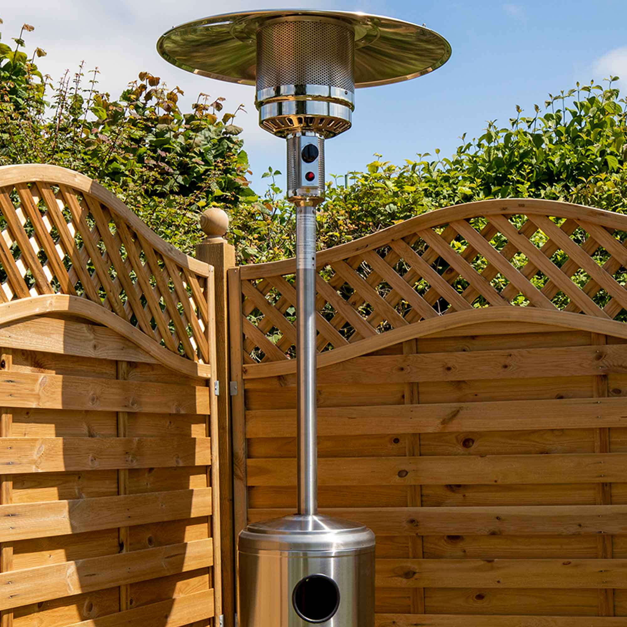 13kW Freestanding Stainless Steel Gas Patio Heater with Wheels - Outdoor Heating for Backyard, Deck, Restaurant & Commercial Use