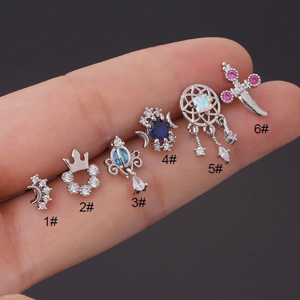 20G Dream Catcher Helix Conch Piercing - Surgical Steel Earring for Cartilage | HSPJ605 | Perfect for Boho Style & Ear Stacking
