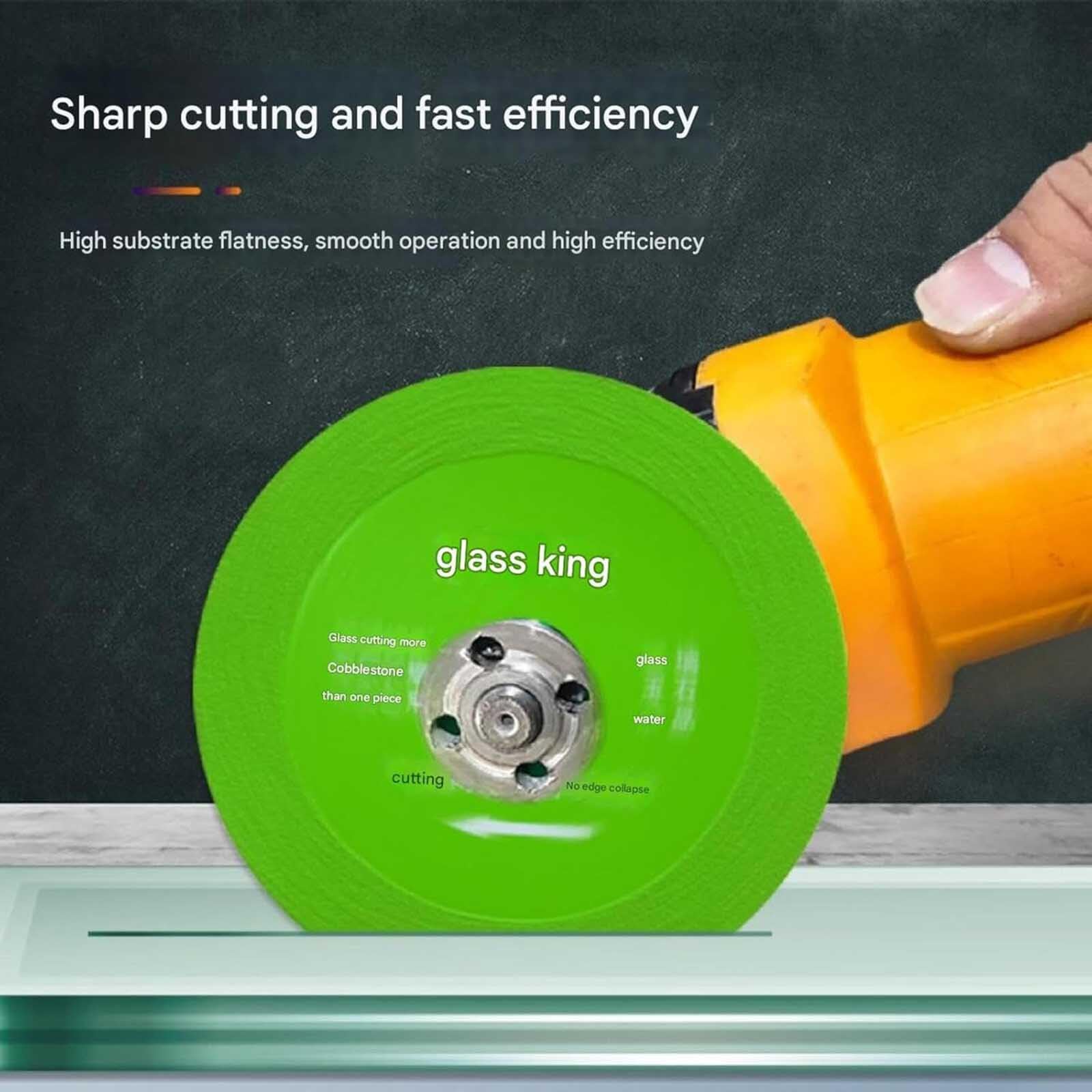 Durable Rock Slab Grinding Disc & Ceramic Cutting Blade for Angle Grinder - 2-Pack Glass Cutting Disc Set for Stone, Tile & DIY Projects