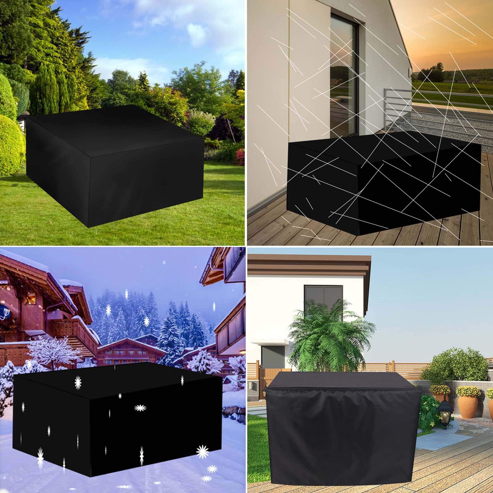 **420D Heavy Duty Waterproof Patio Furniture Cover 63”x63”x31” – Outdoor Table & Chair Set Protector, Weather-Resistant Rectangular Coffee Table Cover with Storage Bag – Perfect for Backyard, Garden, and Poolside Use**