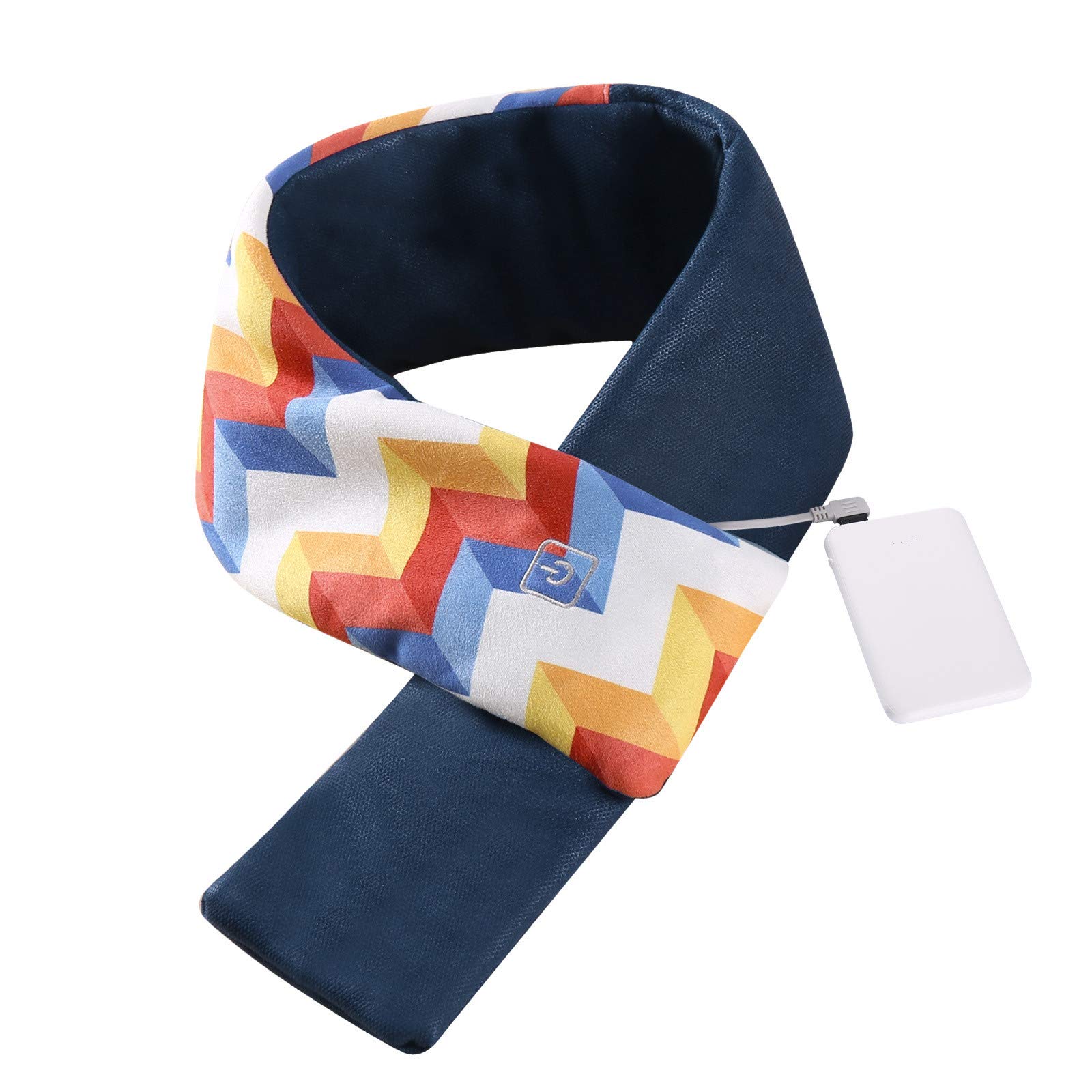 USB Rechargeable Electric Heating Scarf - Winter Outdoor Heated Neck Warmer for Men & Women - Soft Cotton Face Wrap for Skiing, Hiking & Cold Weather Activities