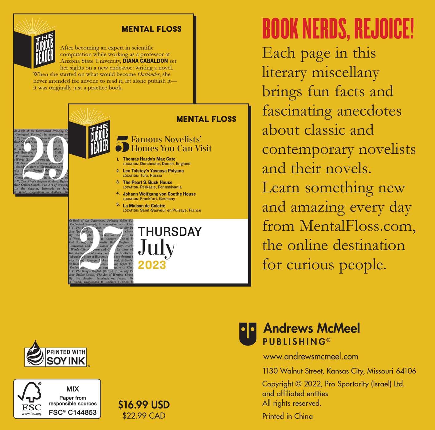 The Curious Reader 2023 Day-to-Day Calendar: Daily Literary Trivia & Book Quotes for Book Lovers - Perfect for Home Office, Reading Nook & Gift for Bibliophiles