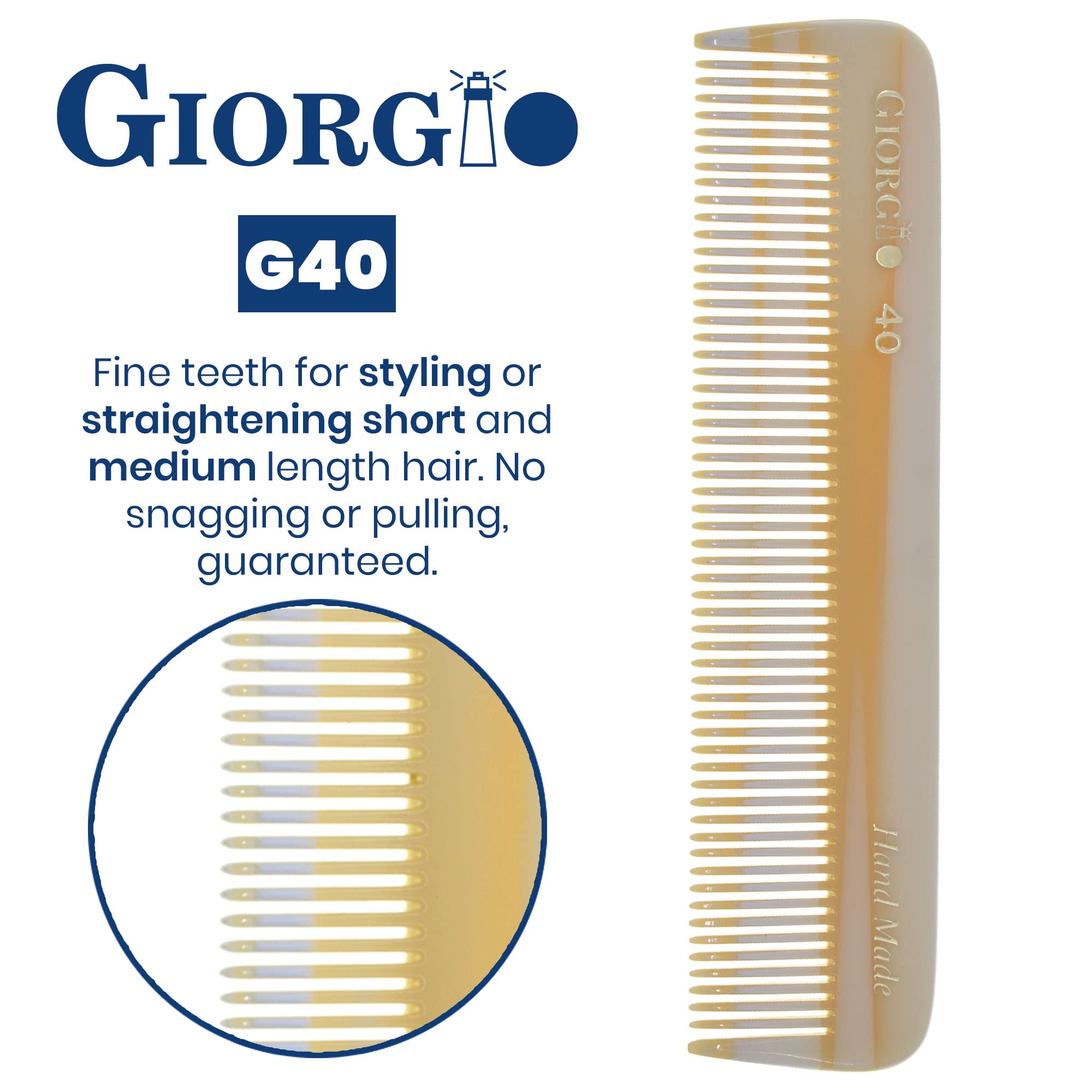 Premium Giorgio Beard Combs Set - Handcrafted Ivory Beard & Mustache Grooming Kit with Fine/Wide Tooth Pocket Comb, Straightening Comb & Mustache Comb - Perfect for Travel, Daily Grooming & Professional Styling