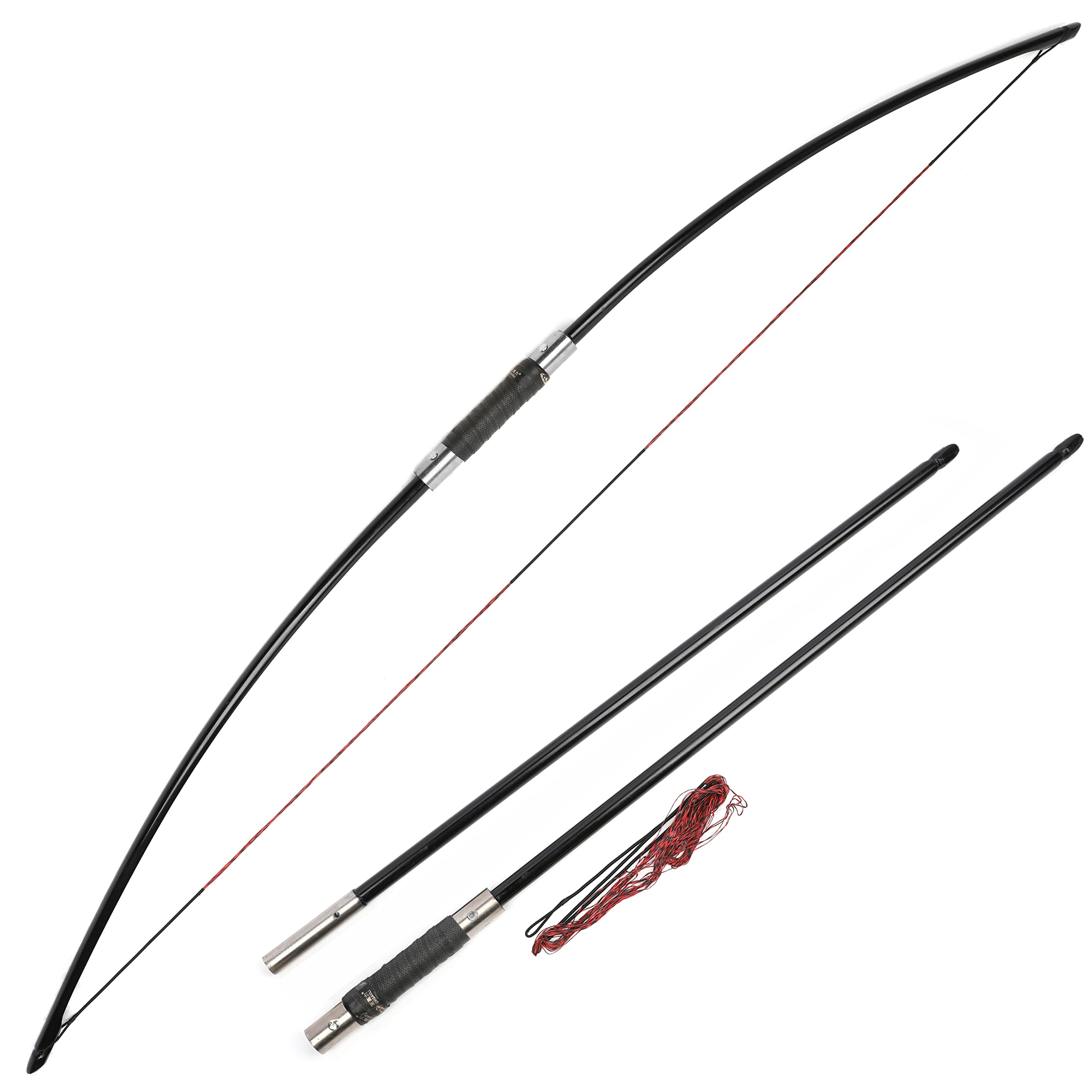 Traditional Long Bow 25-120 Lbs Takedown Recurve Bow | Right & Left Hand English Longbow for Archery, Target Practice & Hunting | Perfect for Beginners & Outdoor Enthusiasts