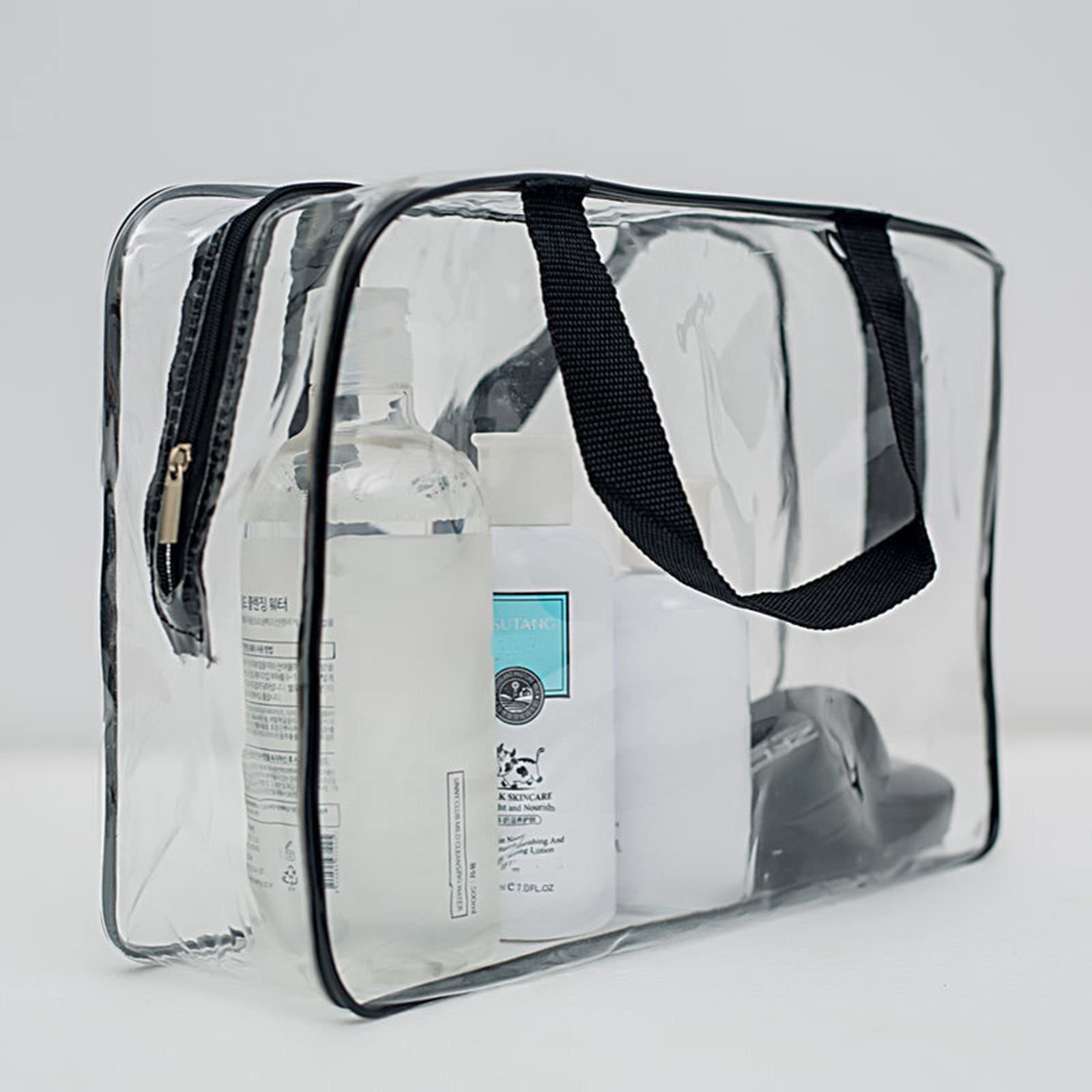 2 Pack Large Clear Toiletry Bags - Waterproof Transparent Travel Cosmetic Organizer for Makeup, Toiletries & Essentials | Perfect for Airplane Carry-on, Gym, Beach & Vacation Packing
