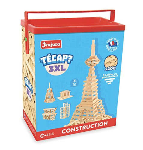 Vilac Jeujura 3 XL Tecap Construction Building Blocks Set - 200 Pieces Educational STEM Toy for Kids | Creative Play, Classroom Activities & Birthday Gifts