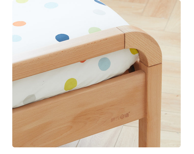 Solid Beech Wood Space-Saving Bunk Bed with Guardrails - Sturdy Twin Over Twin Loft Bed for Kids & Teens - Perfect for Small Bedrooms, Guest Rooms & Dormitories