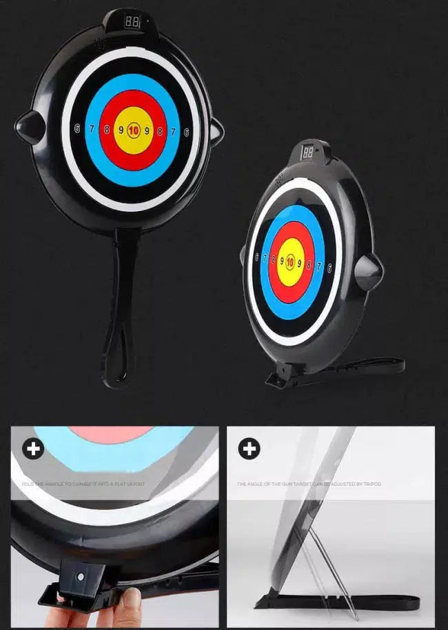 Auto Reset Electric Scoring Frying Pan Target - Digital Shooting Practice for Indoor/Outdoor Training - Perfect for Archery, Airsoft & Firearm Drills