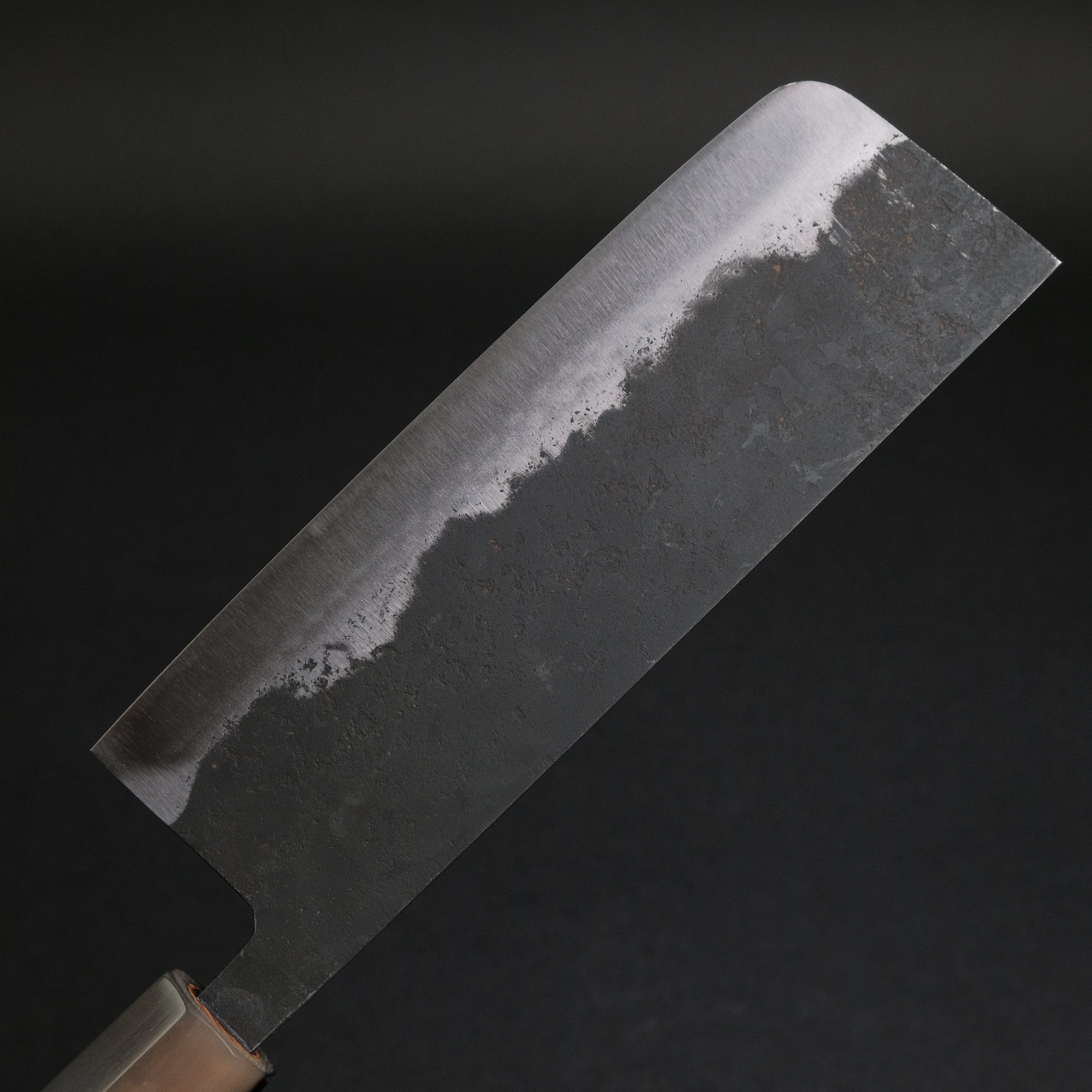 Premium Japanese Nakiri Knife 165mm - Morihei Hisamoto Kurouchi White #1 Steel with Yakusugi Cedar Handle - Perfect for Slicing Vegetables, Herbs & Sushi Prep in Professional & Home Kitchens