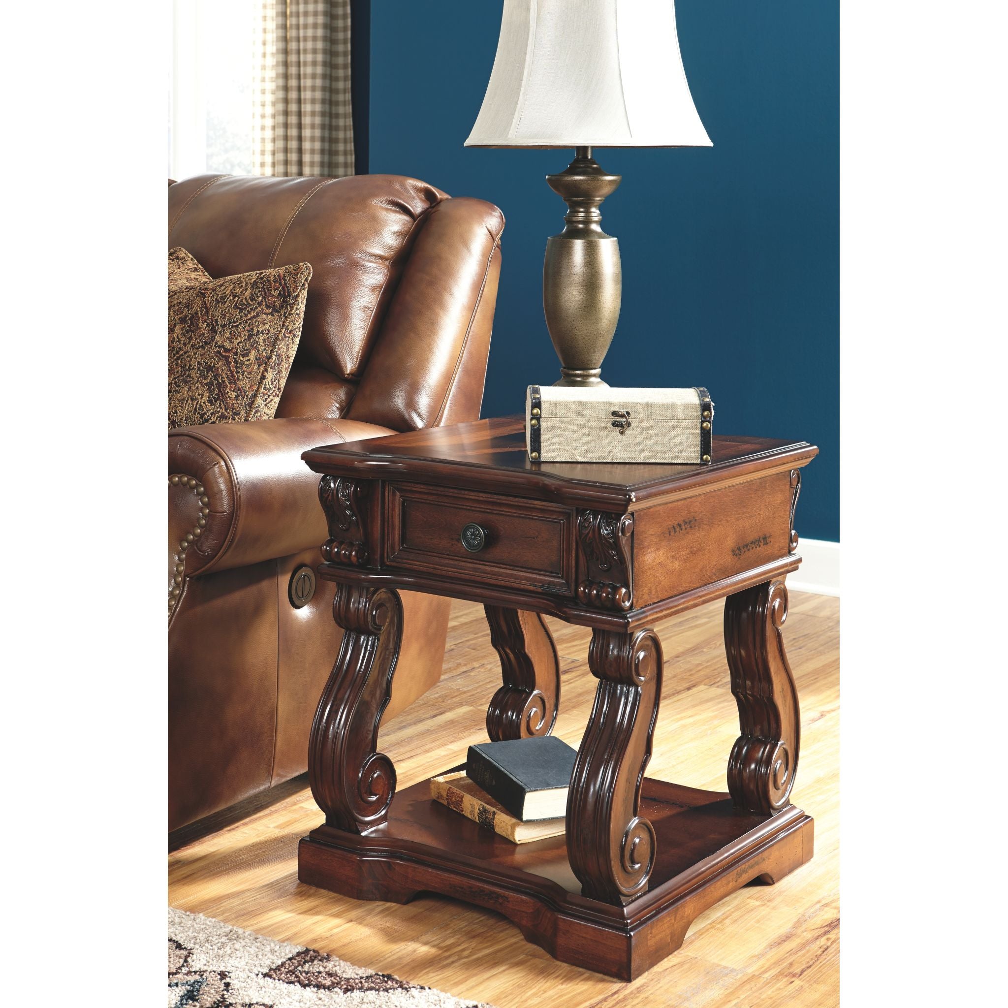 Alymere Rustic Brown End Table - Small Side Table for Living Room, Bedroom, or Office - Perfect for Coffee, Books, and Decor