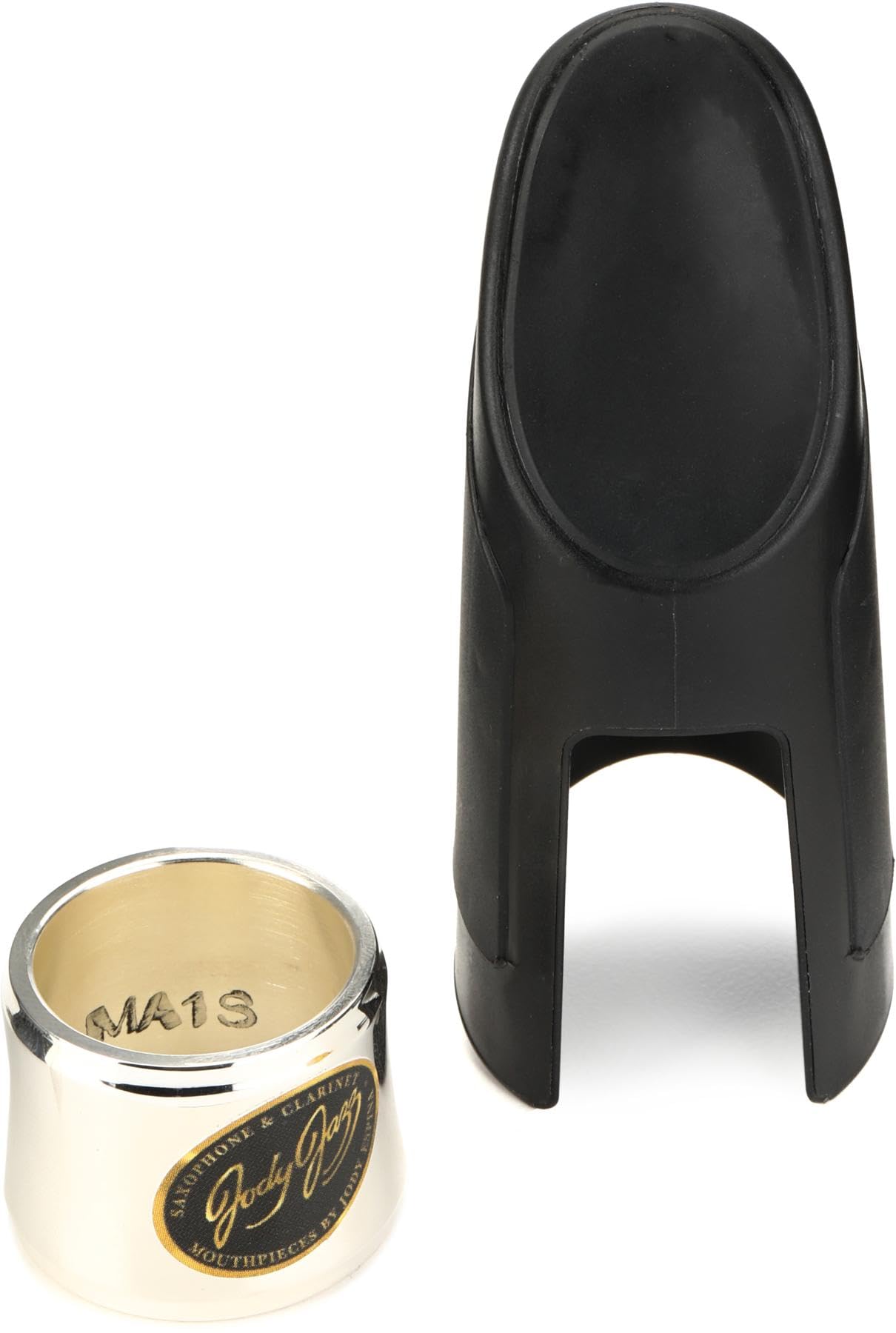 Ligature MA1S Silver Saxophone Mouthpiece with Cap - Premium Brass Ligature for Alto/Tenor Sax - Perfect for Jazz, Classical & Studio Performances