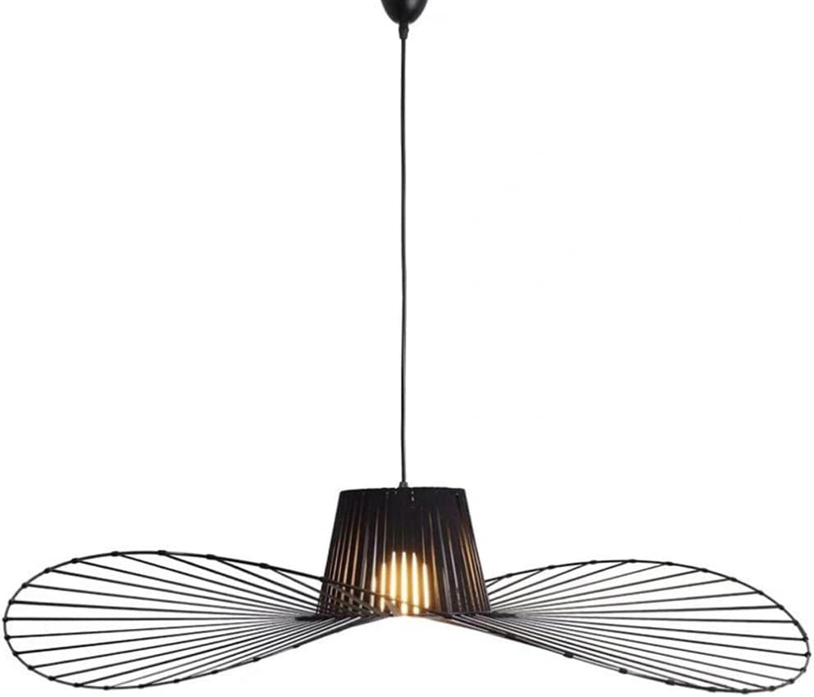 Vintage Farmhouse Pendant Ceiling Light Fixture - Modern Chandelier for Dining Room, Kitchen, Living Room, Bedroom & Hallway - Fiber Cloth Hat Design with E27 Base (55x7.8x59 inches) - Perfect for Rustic Home Decor & Cozy Ambiance Lighting