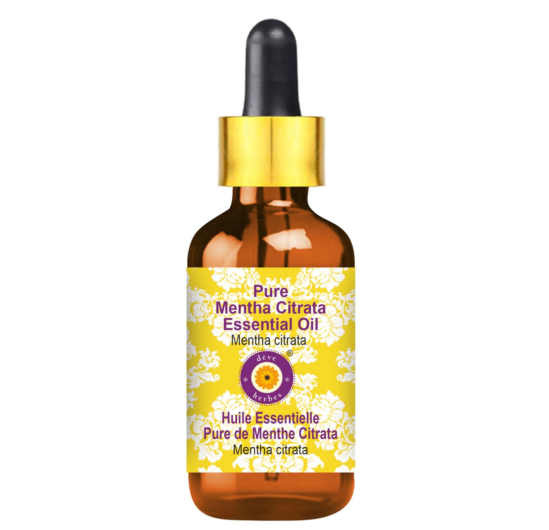 Deve Herbes Pure Mentha Citrata Essential Oil (10ml) - Steam Distilled with Glass Dropper for Aromatherapy, Relaxation & Skin Care | Natural Stress Relief & Mood Enhancer