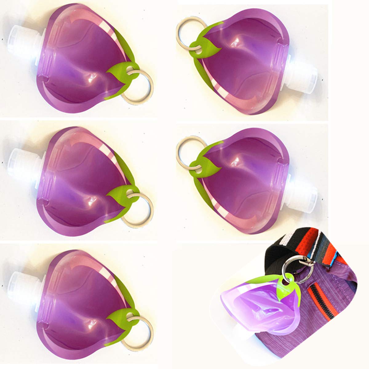 **Jiamin Portable Silicone Travel Bottles Set - 4 Pack Leak-Proof Refillable Containers for Hand Sanitizer, Shampoo, Lotion & Cosmetics | TSA Approved for Air Travel (Purple) - Perfect for Vacations, Gym & Daily Essentials**