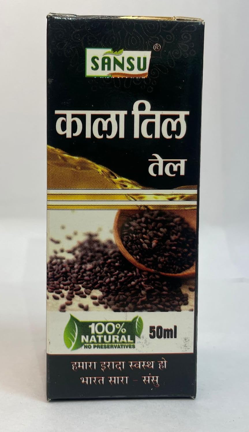 Premium Sansu Kala Till Oil 50ml (Pack of 3) - Pure Sesame Oil for Cooking, Hair Care & Massage - Ideal for Indian Cuisine, Ayurvedic Treatments & Healthy Skin