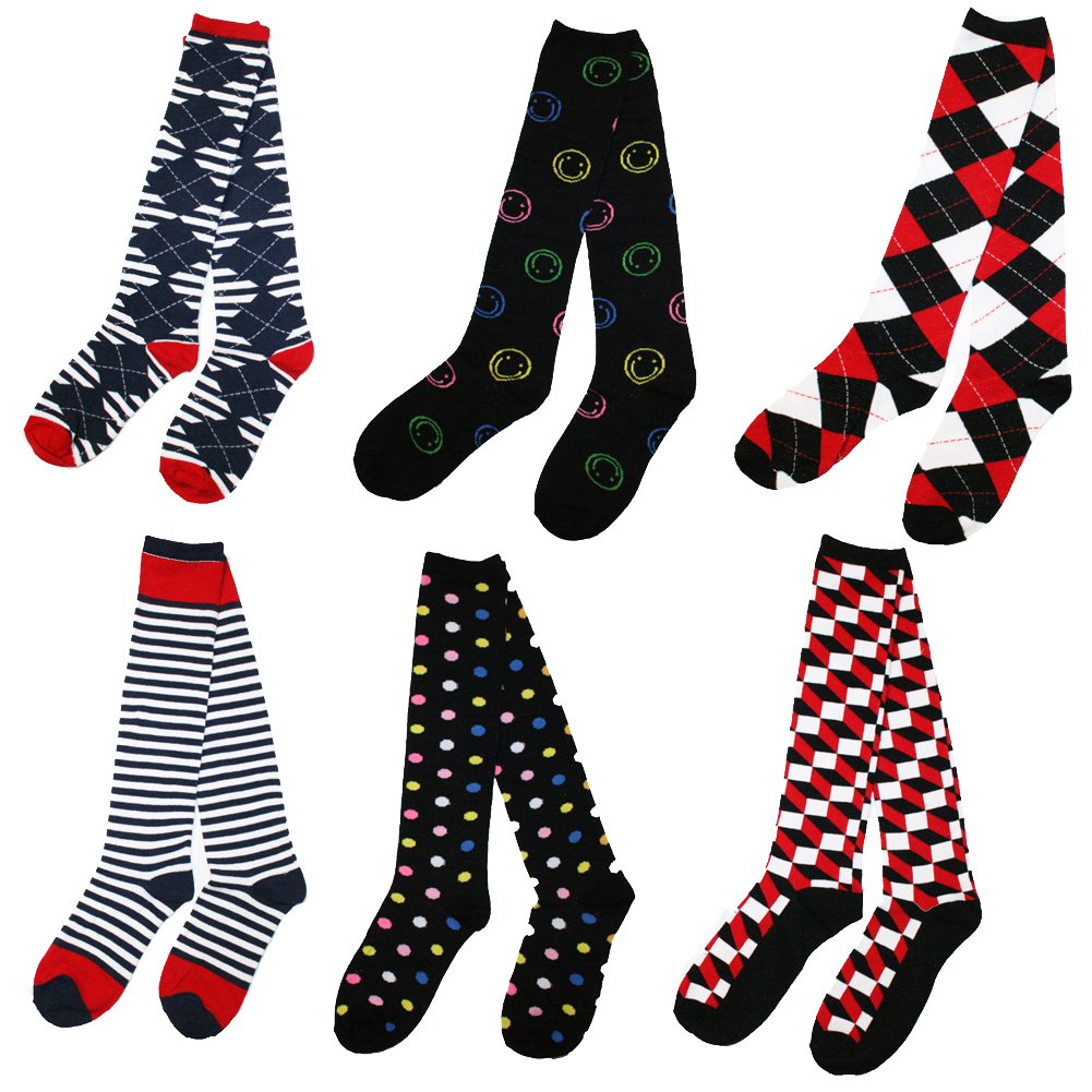 Angelina Men's Cotton Knee High Socks - Fashionable Crew Socks for Casual Wear, Sports & Outdoor Activities - Pack of 1 Pair (Style 2537)