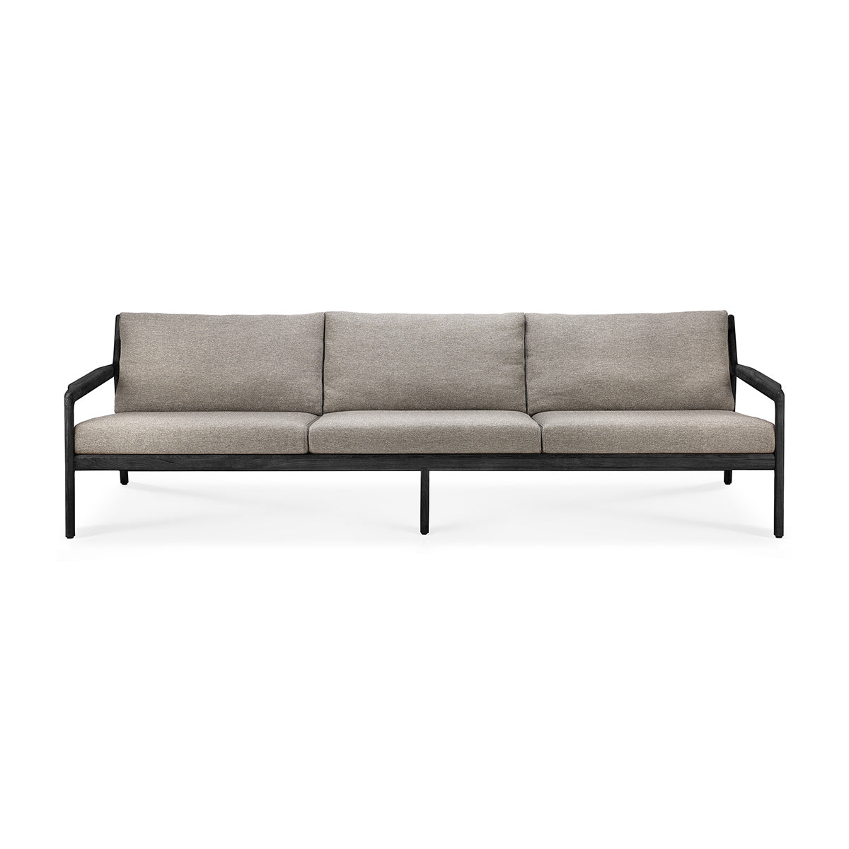 Outdoor Fabric 4-Seater Sofa Set - Teak Black & Mocha - Weather-Resistant Patio Furniture for Garden, Poolside & Backyard Relaxation