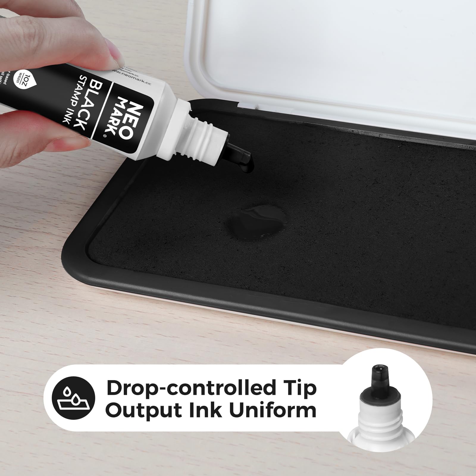 Premium Quick-Drying Stamp Ink - AP-Certified Non-Toxic Black Ink Refill (1oz) for Self-Inking Stamps, Date Stamps & Stamp Pads | Perfect for Office, Crafting & Document Signing