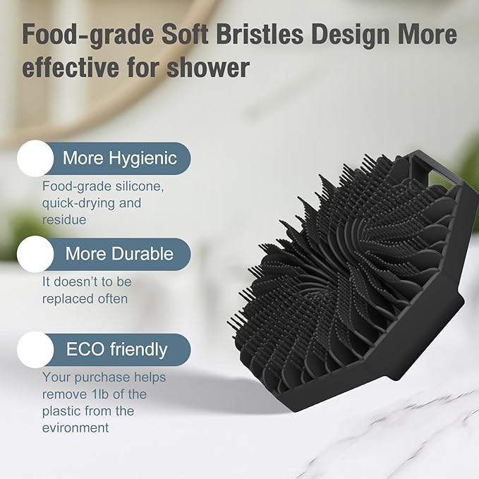 ETTA® Upgraded Silicone Body Scrubber Brush - Exfoliating Skin & Baby Bath Brush for Gentle Cleansing | Soft Massage & Skin Renewal | Perfect for Shower, Spa & Sensitive Skin Care (Multicolor)