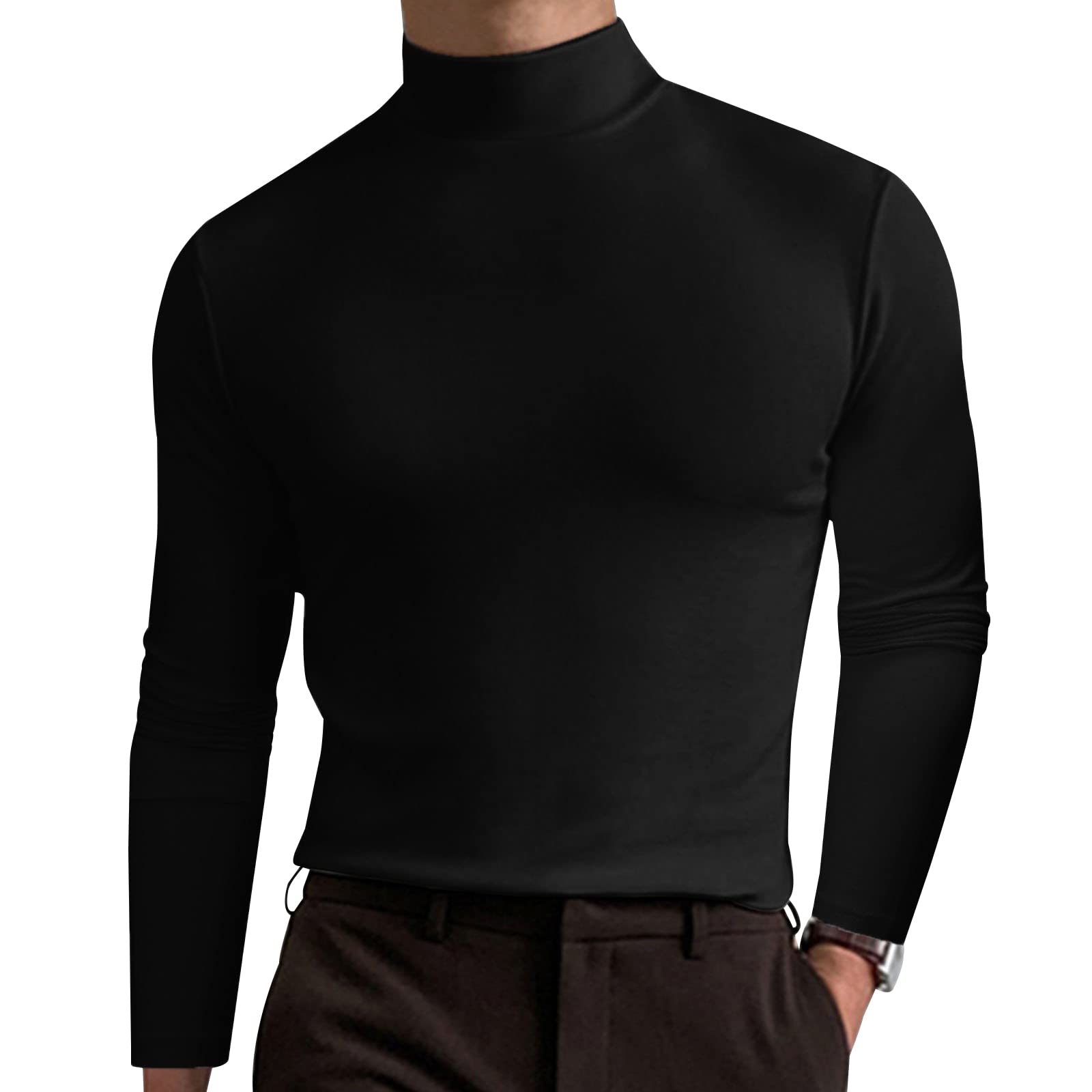 Men's Slim Fit Cotton Turtleneck Pullover Sweater - Long Sleeve Casual Knit Top for Fall & Winter - Perfect for Office, Date Night, and Holiday Outfits