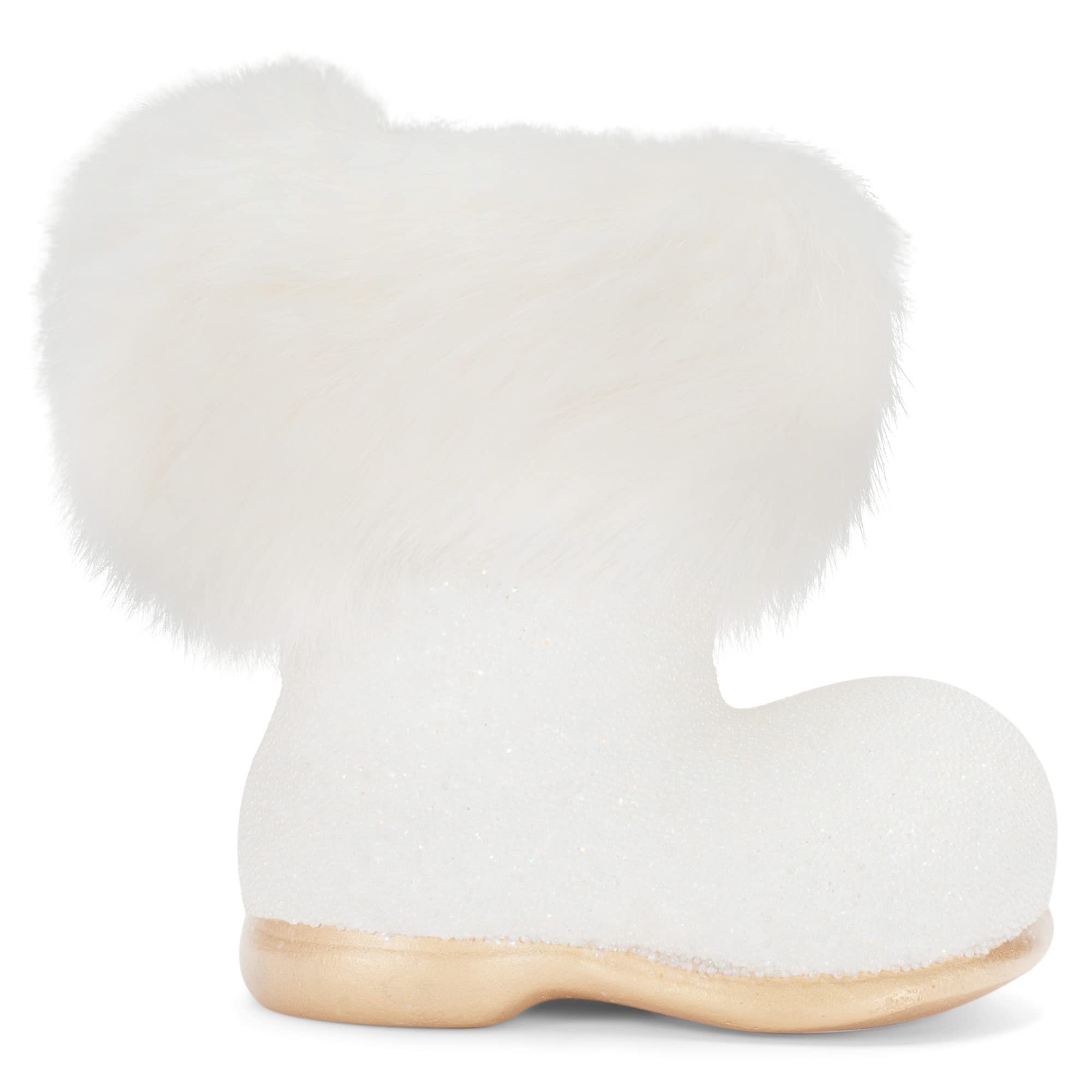 Schaller Paper Mache Small White Beaded Boot Candy Container - Perfect for Party Favors, Wedding Decorations & Holiday Treats (190-13)
