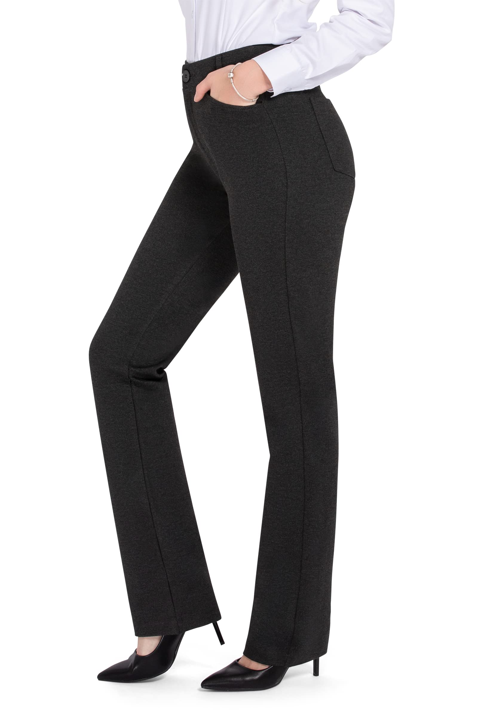 PUWEER Women's Stretch Work Pants with Pockets - Business & Casual Wear