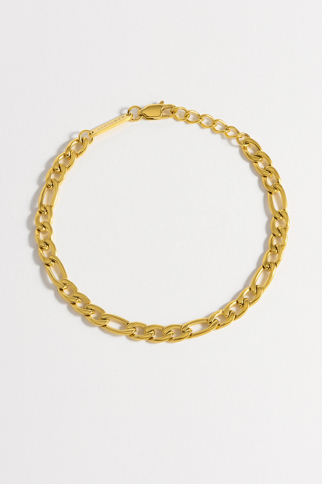 Stylish Men's Figaro Chain Bracelet - 14K Gold Plated Stainless Steel Link Bracelet for Men - Perfect for Casual Wear, Gifts & Special Occasions