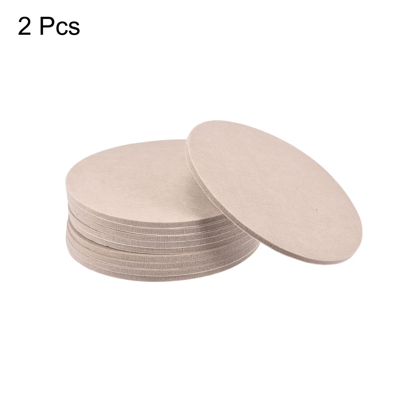 uxcell 150mm Self-Adhesive Felt Furniture Pads - Non-Slip, Anti-Scratch Round Felt Pads for Cabinet, Closet & Floor Protection (Beige, 2-Pack) | Perfect for Hardwood Floors, Chairs & Heavy Furniture