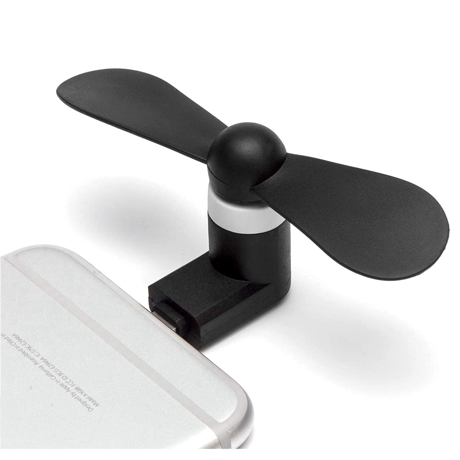 Mini USB Phone Fan - Portable Cooling Fan for iPhone 12/13/Pro Max/XS/XR, iPad, Samsung Galaxy - Perfect for Travel, Office & Outdoor Use (Black)