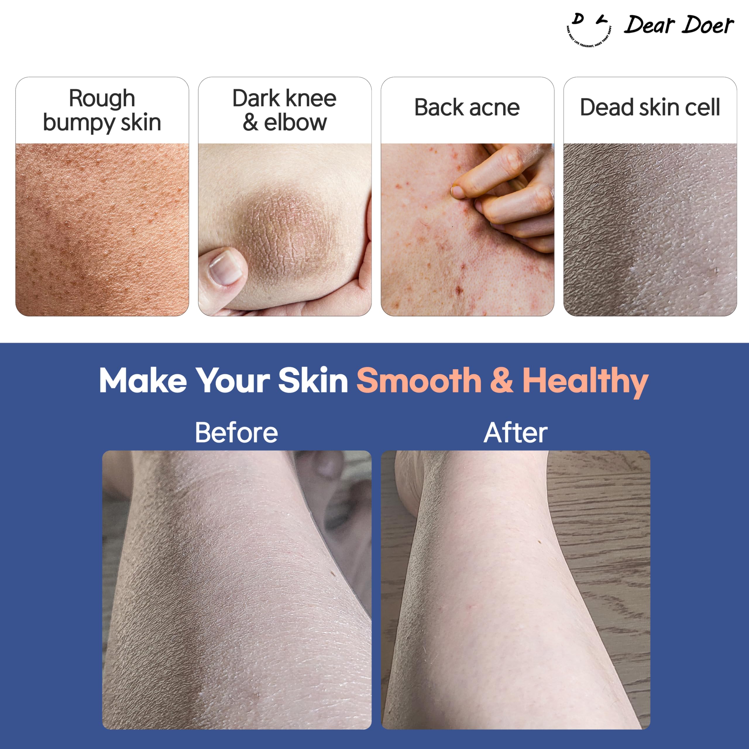 Dear Doer Moisturizing 2-in-1 Body Scrub & Wash with Andes Salt - Exfoliating & Hydrating Cleanser | Silky Body & Hand Lotion for Dry Skin - Perfect for Shower & Spa Day Self Care Routine