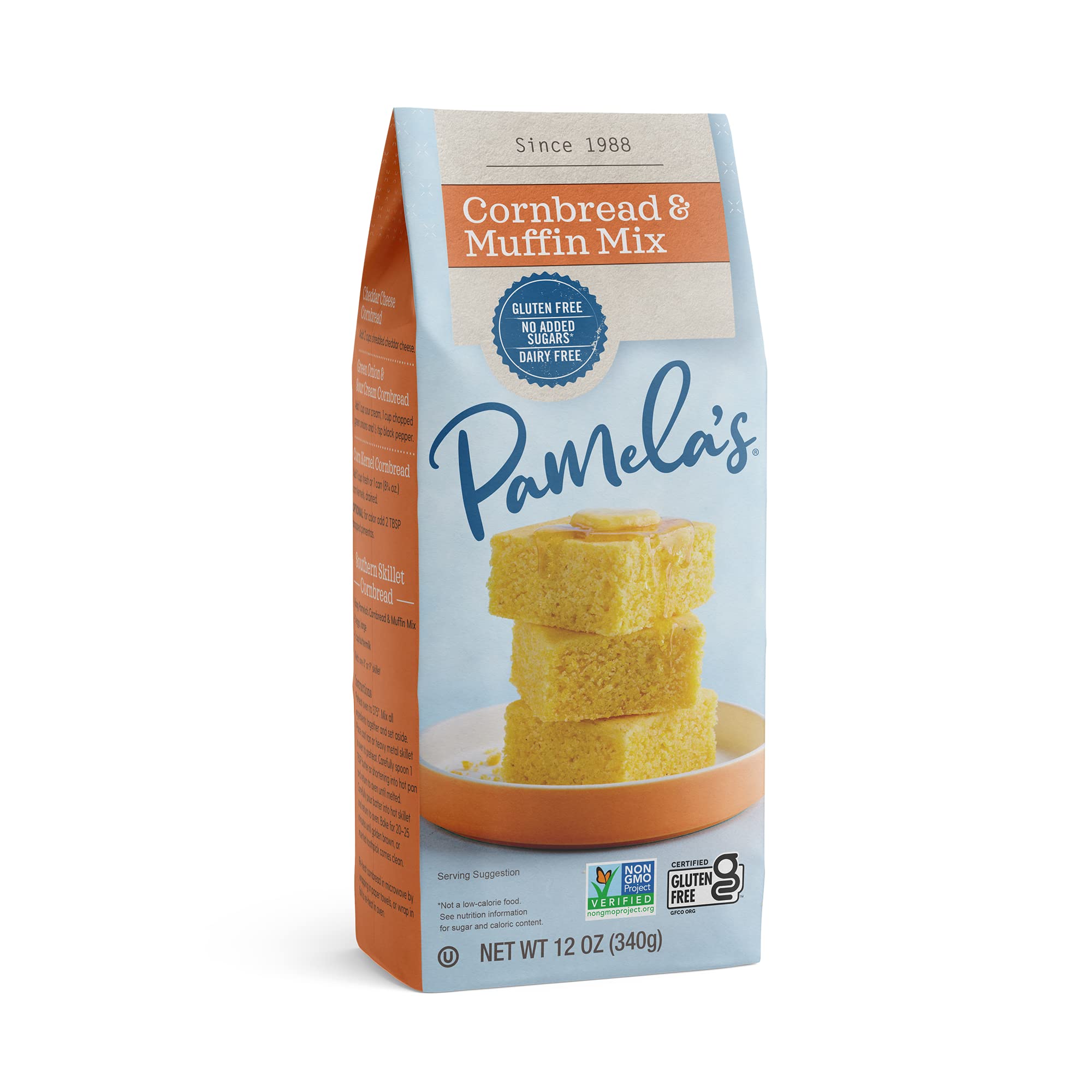Organic Pamela's Gluten Free Cornbread & Muffin Mix - 12 Ounce Bag (Pack of 6) | Non-GMO, Vegan Friendly | Perfect for Breakfast, Snacks & Holiday Baking