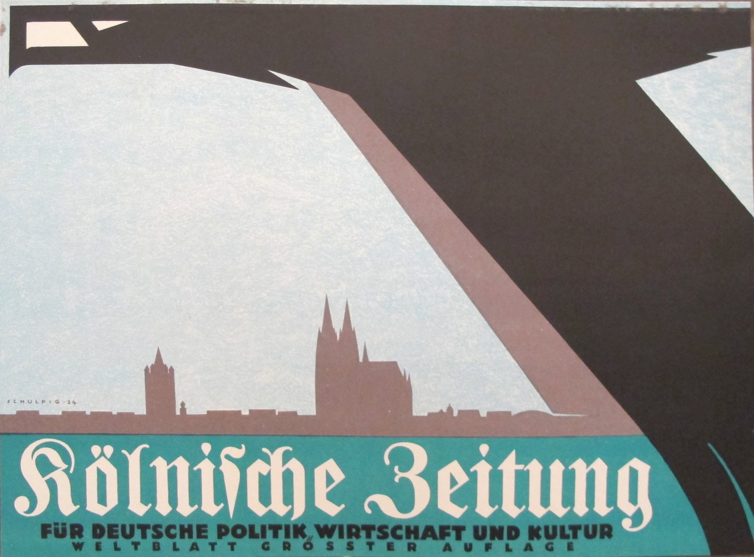 1927 Vintage German Mini Poster - Kolnische Zeitung Newspaper Reproduction - Perfect for Home Decor, Office & Historical Collectibles