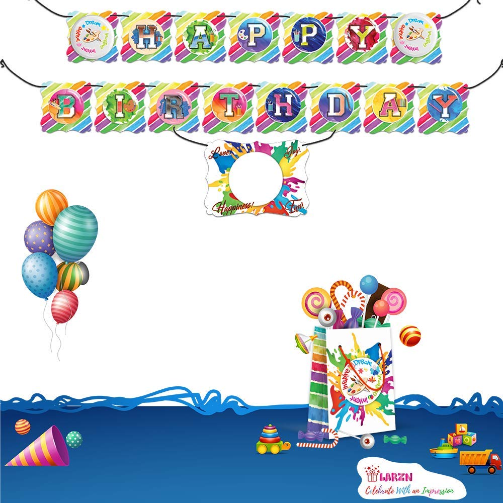 LARZN Premium Art Party Favor Bags - 12 Pack Medium Treat Bags for Paint Parties, Birthday Decorations & Gift Goodie Bags | Perfect for Kids Crafts, Classroom Activities & Party Favors