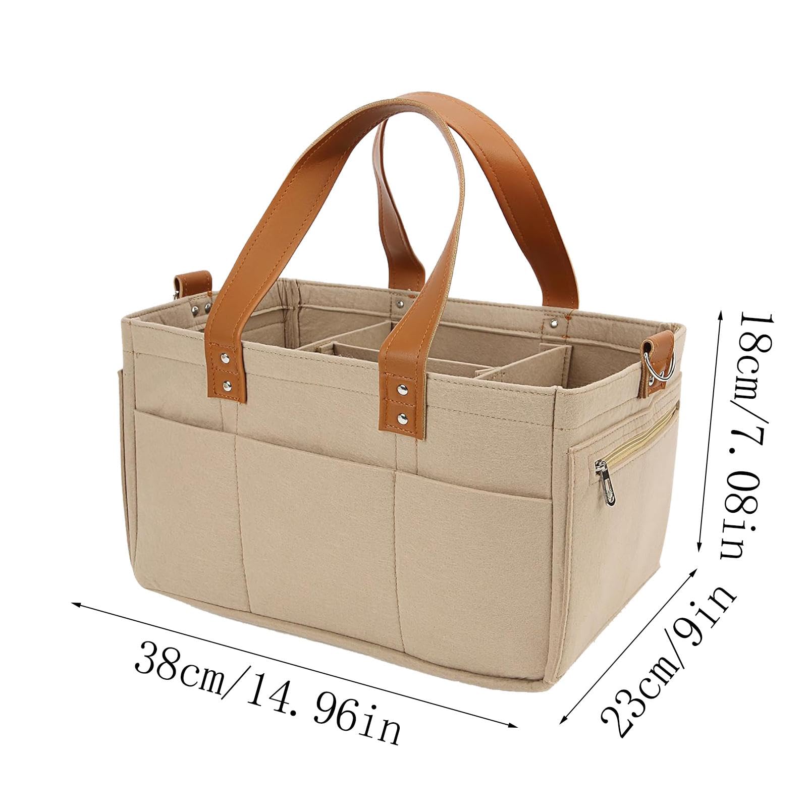 Large Capacity Felt Diaper Organizer Bag - Baby Travel Storage & Diaper Caddy for Moms | Perfect for On-the-Go Parenting, Daycare, and Family Trips