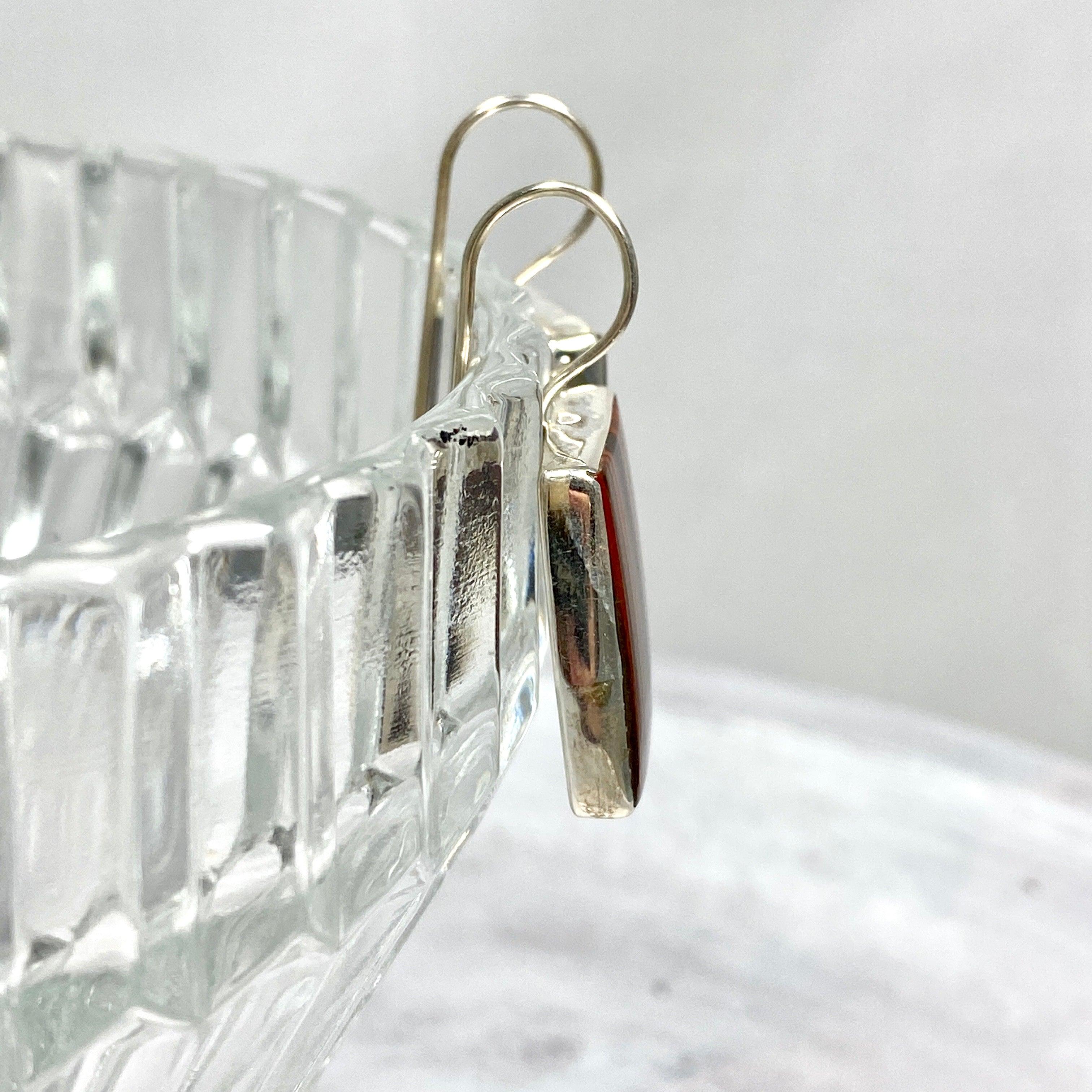 Red Jasper Rectangular Fixed Hook Earrings for Women – Natural Stone Jewelry Gift for Birthday, Anniversary & Special Occasions – Elegant Dangle Earrings for Party, Wedding & Everyday Wear KEGJ1160