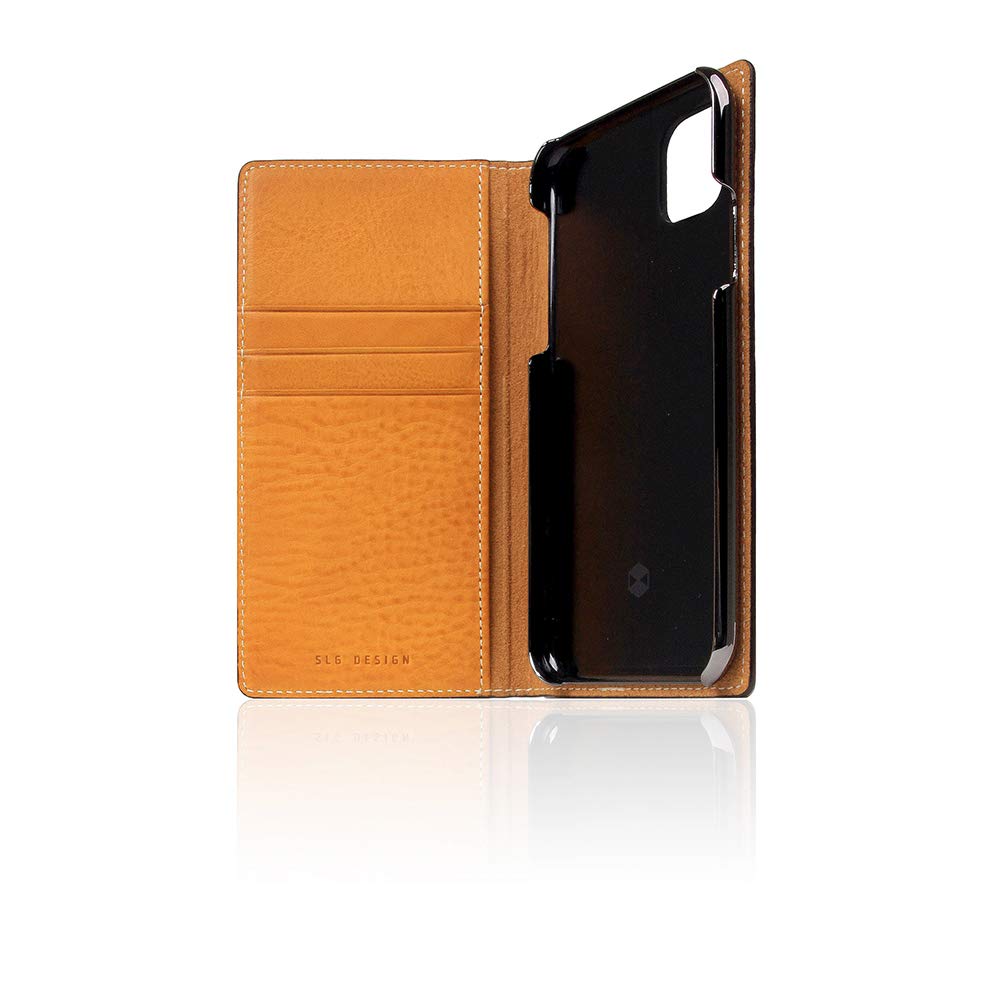Handcrafted SLG D6 Italian Minerva Box Leather Wallet Case for iPhone 11 Pro - Diary Style with Card Slots & Side Cash Pocket, Premium Gift Box Included (Tan Brown) | Perfect for Everyday Use, Business Travel & Luxury Gifting
