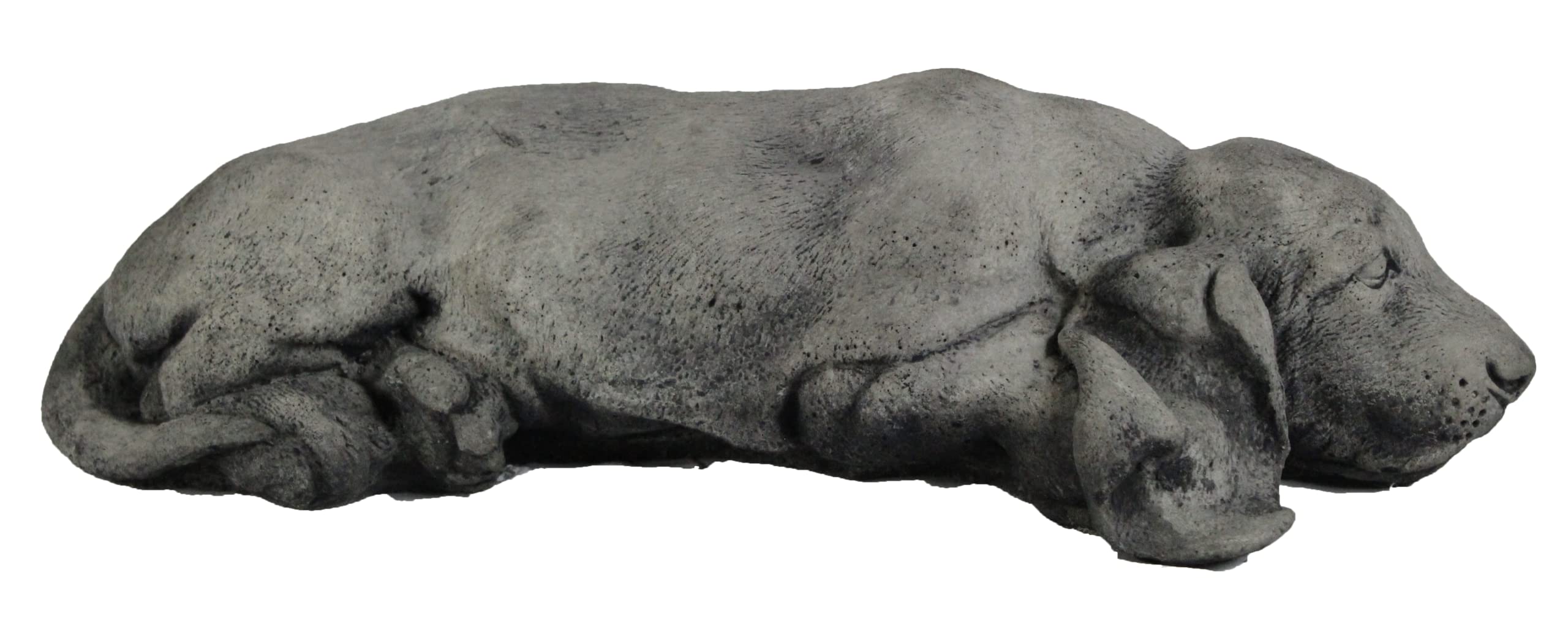 Laying Basset Hound Concrete Statue - Outdoor Garden Decor for Lawn, Patio, and Yard - Durable Dog Sculpture for Home & Landscape Decoration