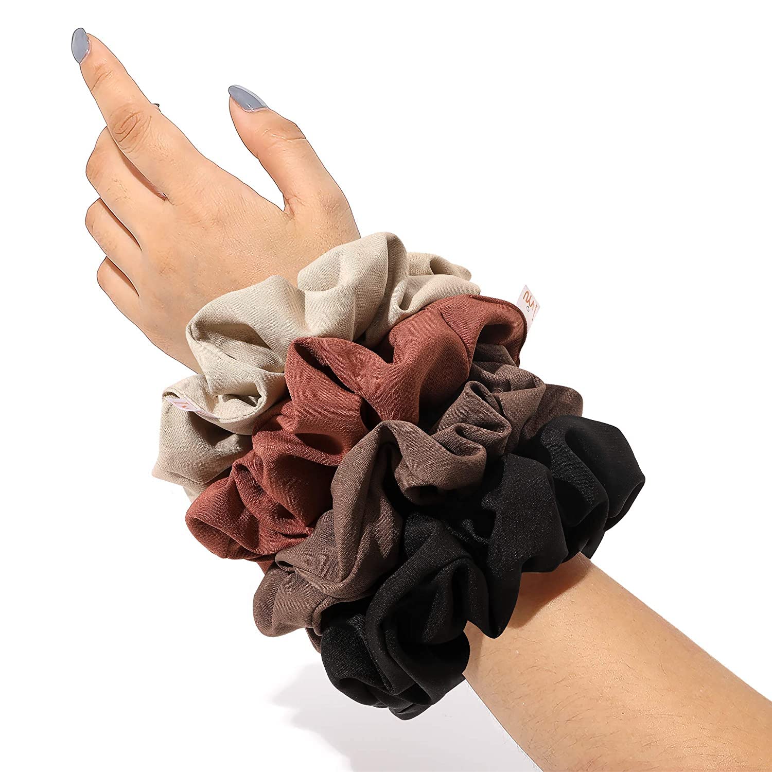 ALIBA COLLECTION Large Scrunchies for Thick Hair - No Crease Hair Ties for Women & Girls, Soft Jumbo Scrunchy for Curly Hair - Perfect for Workouts, Yoga, Office & Everyday Use