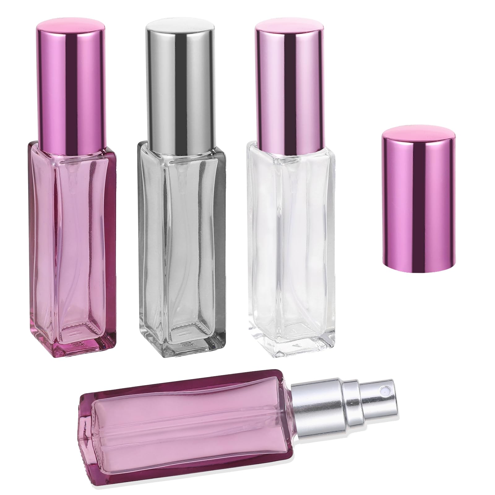 3 Pack 10ML Refillable Glass Perfume Bottles - Travel Size Mini Atomizer Sprayer for Essential Oils, Fragrances & Toiletries - Portable Leak Proof Container for Hair Styling, Gym Bag, Purse & Vacation Travel Accessories