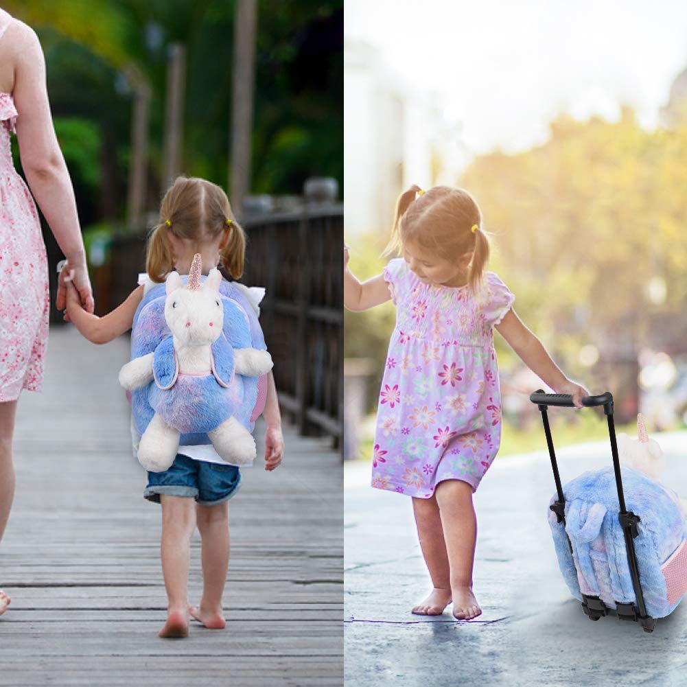 Funday Unicorn Kids Backpack with Removable Wheels - Lightweight School Backpack for Boys & Girls - Perfect for School, Travel & Daily Use
