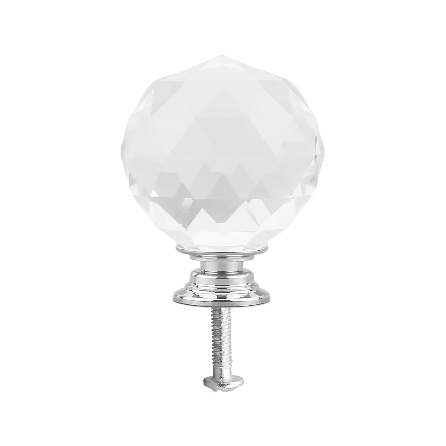 **MroMax Crystal Aluminum Cabinet Knobs - Transparent Pull Handles for Drawers, Cupboards, Dressers, Bookcases & Wardrobes (1-Pack) - Perfect for Modern Home & Office Furniture**