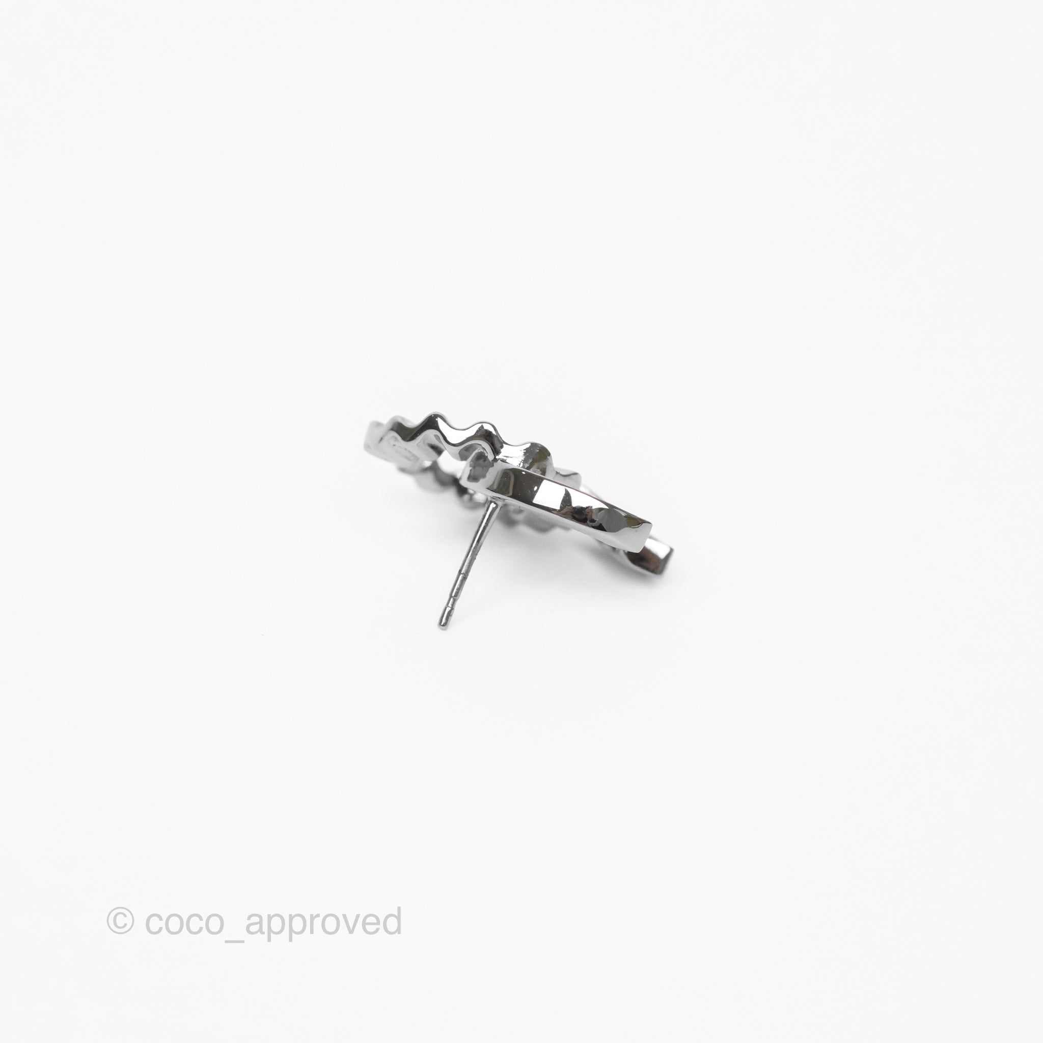Chanel CC Half Crystal Earrings in Silver Tone - 21A Collection | Luxury Fashion Jewelry for Women, Perfect for Parties, Weddings & Special Occasions